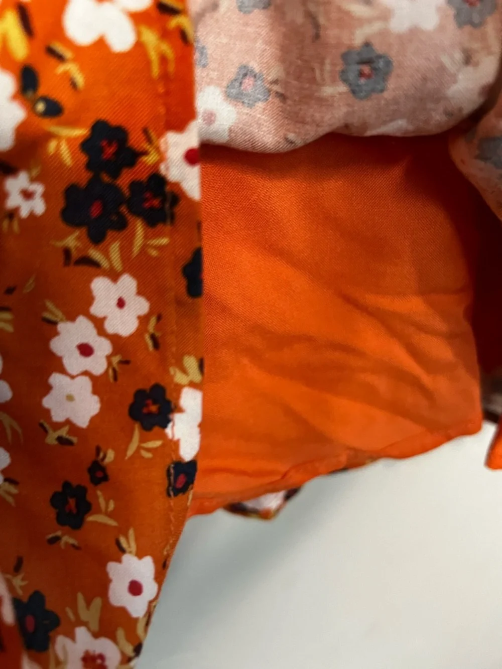 Free People Jules One-Shoulder Orange Floral‎ Mini Boho Dress